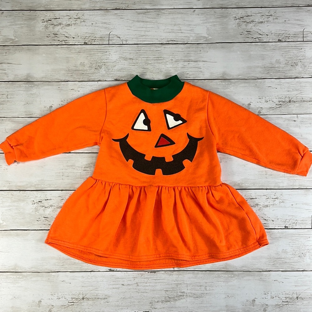 Vintage Jog Togs pumpkin Jack-O-lantern tunic shirt dress, 2T
